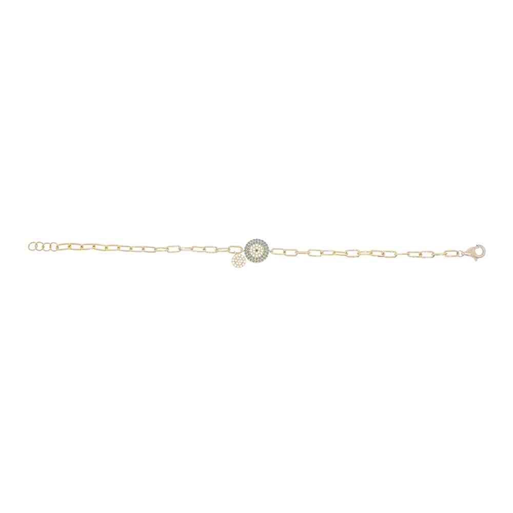 Paper Clip Evil Eye Brecelet BR51138A